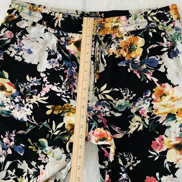 Buffalo David Bitton Womens Black Drawstring Waist Floral Jogger Pants Size XXL - Picture 8 of 10